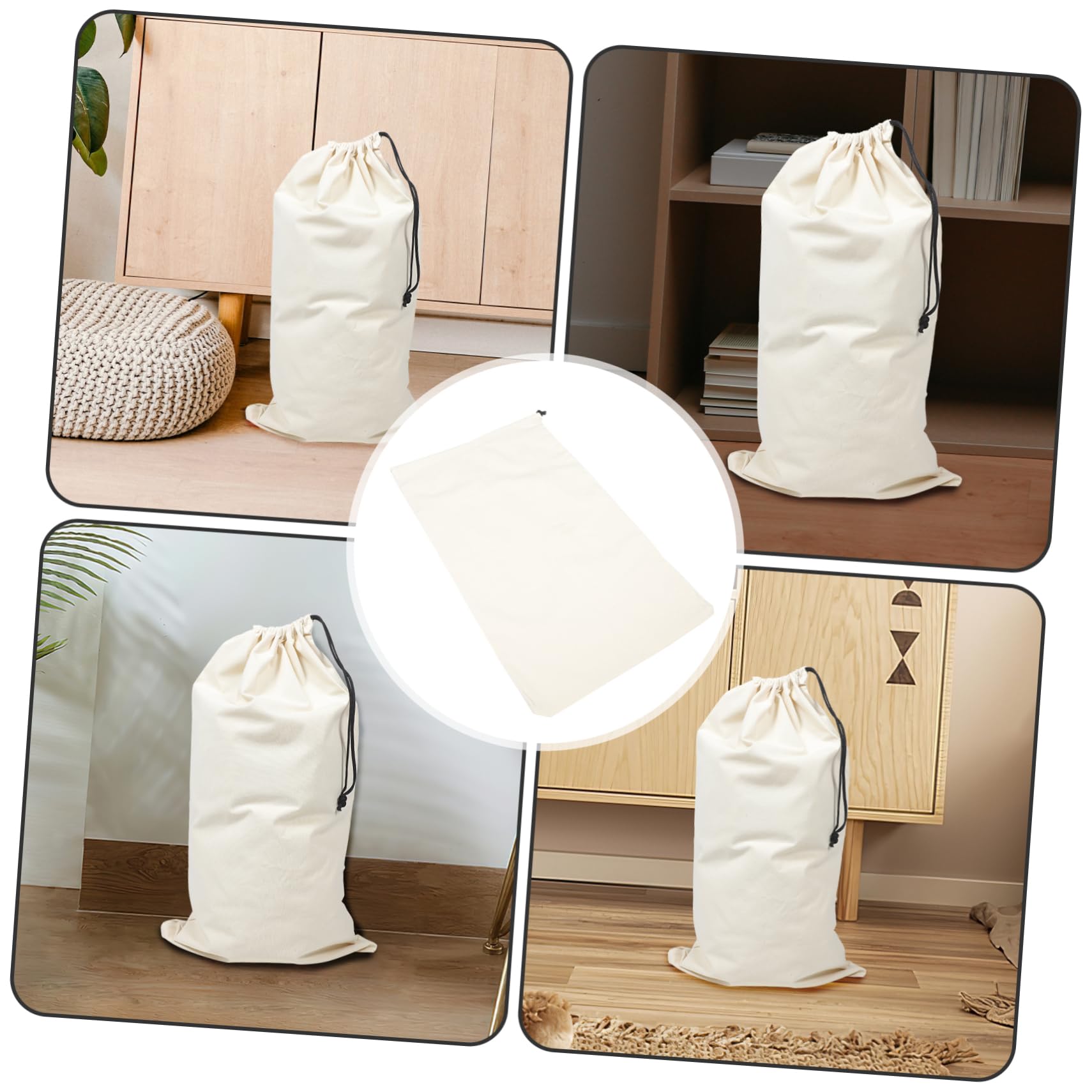 iplusmile 2 Stück Wäschesäcke für Waschmaschine aus Canvas Großer Beutel mit Kordelzug Robust und Praktisch für Kleidung und Decken Reisen