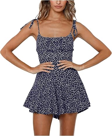 Women's Floral Ruched Mini Dress Tie 