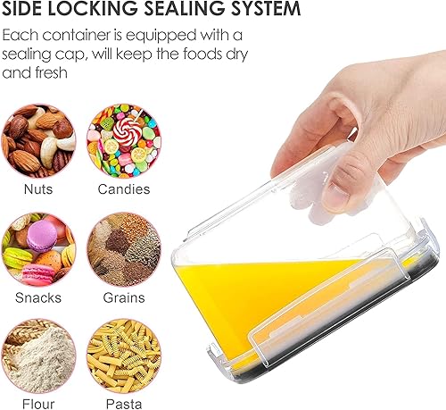 G1K4 - Juego de 7 recipientes herméticos para almacenamiento de alimentos, organizadores y almacenamiento de despensa, contenedores de