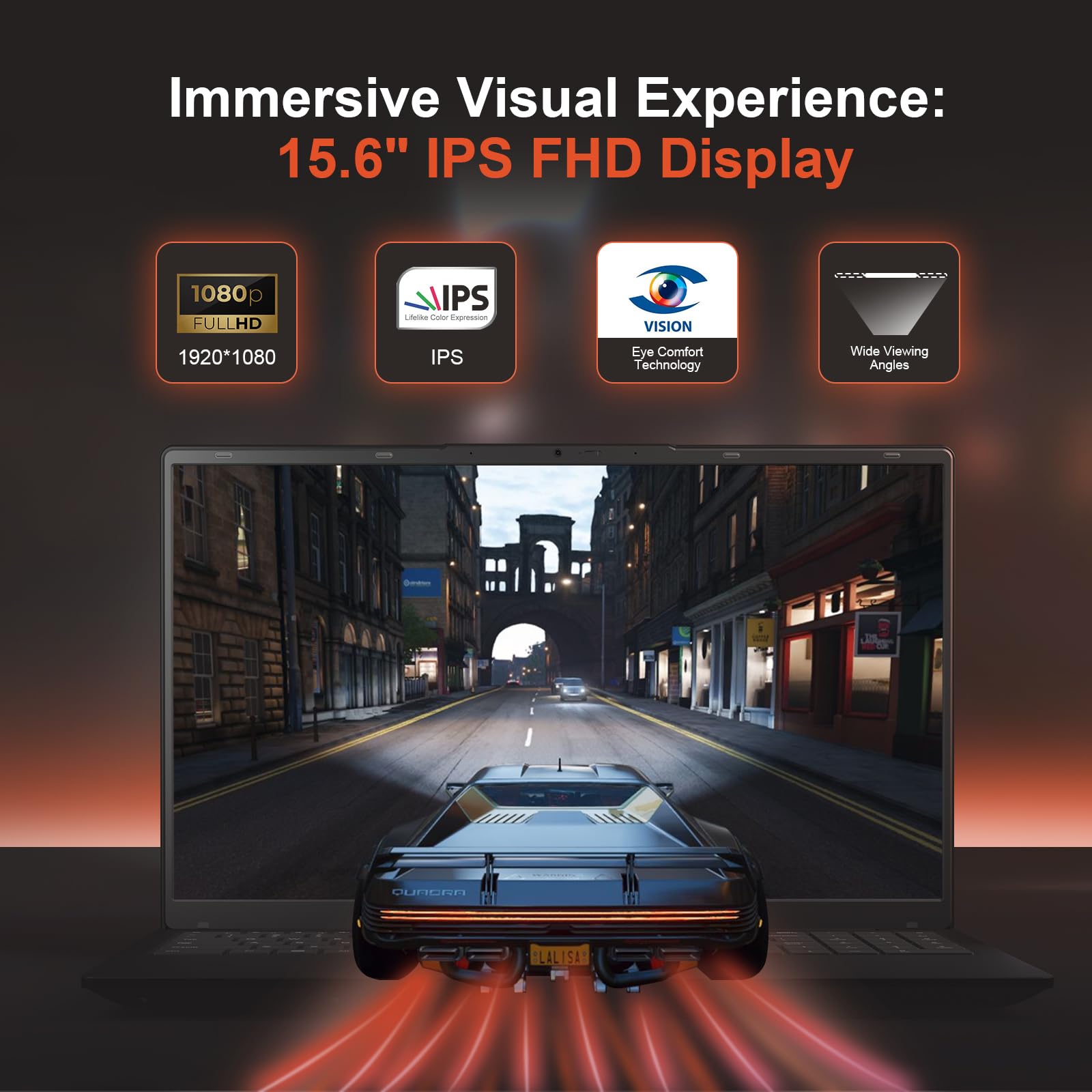 CYCLUS 15,6 Pollici PC Portatile da Gaming Laptop R7 5825U Processore (da 2,0 a 4,5 GHz 8C/16T), Vega 8 Graphics, 32 GB RAM 1 TB SSD, Tastiera Retroilluminata/Webcam/Type-C