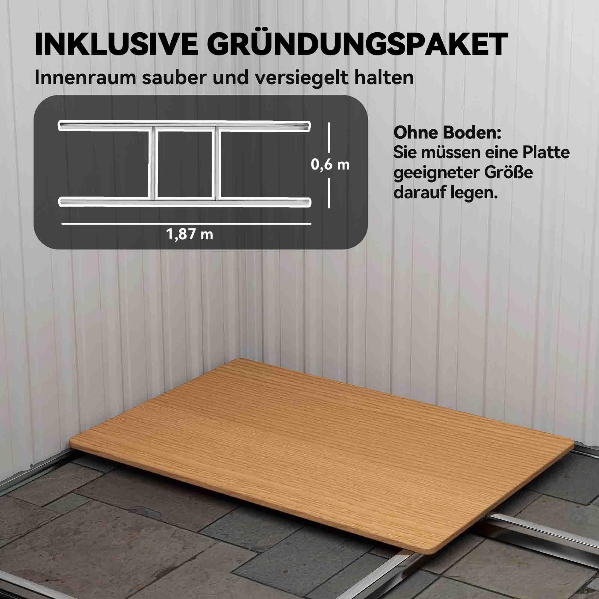 Outsunny Gerätehaus 2,3 m² 207 x 130 x 182 cm Metall Garten Schuppen mit Fenster Pultdach Schiebetüren Fundament wetterfest Geräteschuppen Outdoor Gartenhaus für Hinterhof Grün | Metall Garten Schuppen, Schiebetüren, Fundament, Wetterfest, Geräteschuppen,