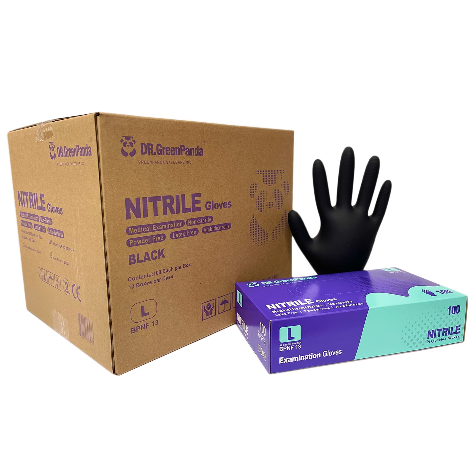 Dr.GreenPanda Nitrile Gloves - 3 Mil - Food Safe & Medical Exam Disposable Gloves - Latex Free Powder Free Non-Sterile