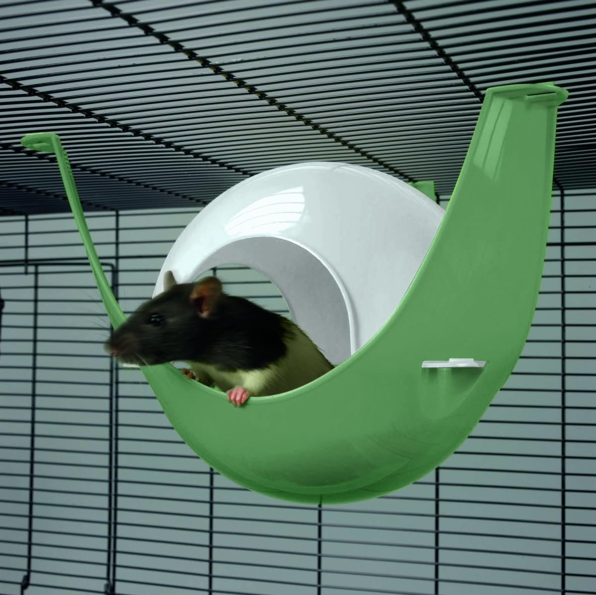 Maison Lapin - Cage Rongeur - Savic Sputnik XL - cachette pour Petits Animaux - Vert - pour Hamsters et Rats - Dimensions 29 x 26 x 19 cm