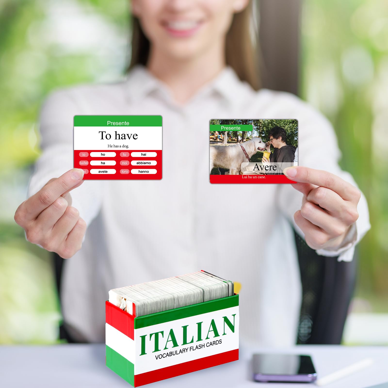 Gisfim - 300 schede flash per vocabolario italiano per principianti con immagini, coniugazione di verbi italiani, presente, memoria e parole visive, traduzioni essenziali, per imparare le lingue in