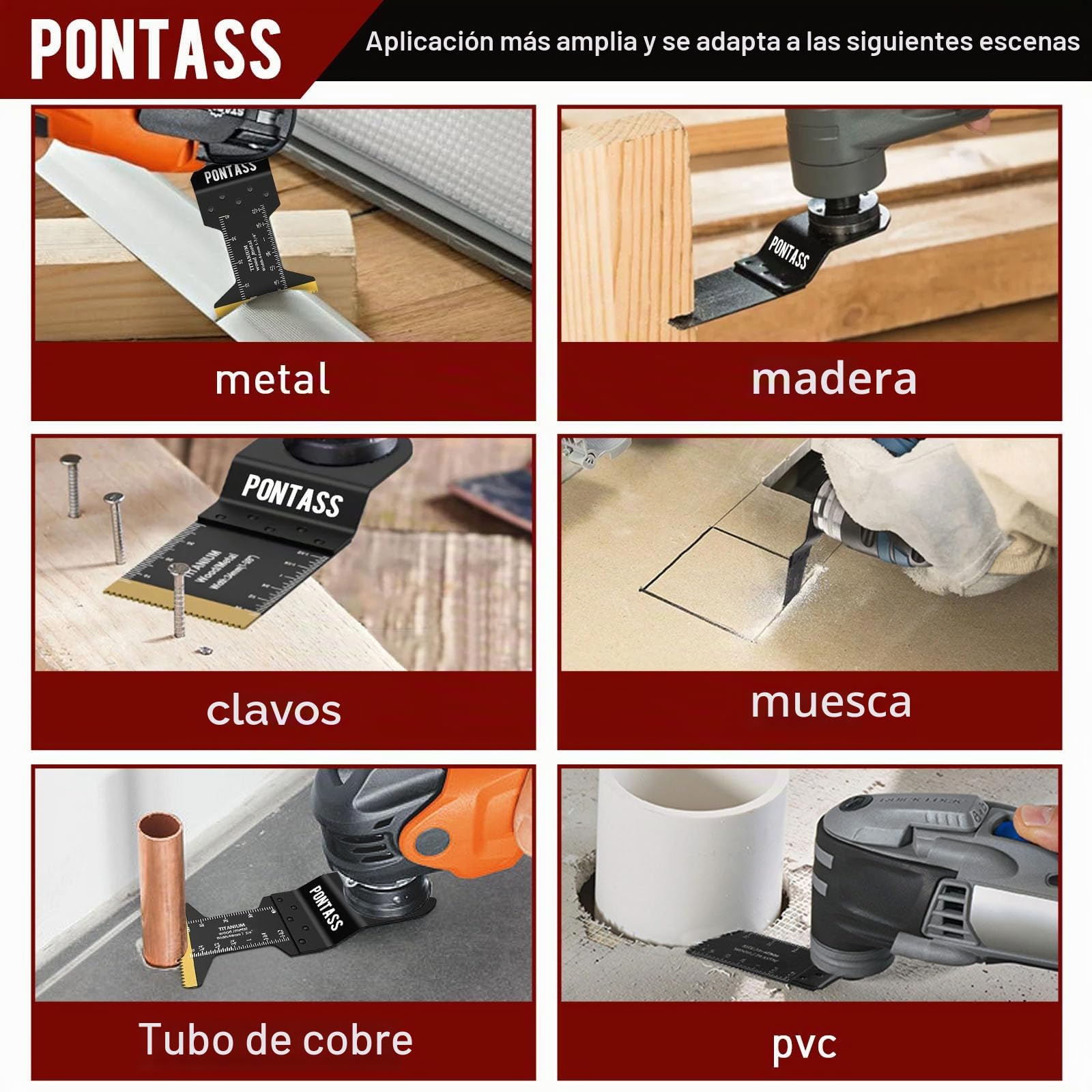 Hojas de Sierra Oscilante, 27 Pcs Accesorios para Herramientas Oscilantes Multifunción, Universal Hojas de Sierra Oscilantes con Madera, Plástico, Metal Delgado para Dewalt Milwaukee Ryobi Rockwell