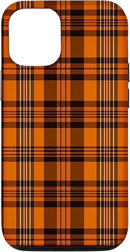 iPhone 1212 Pro Fall Plaid Halloween Naranja y Negro Acción de Gracias Otoño Case