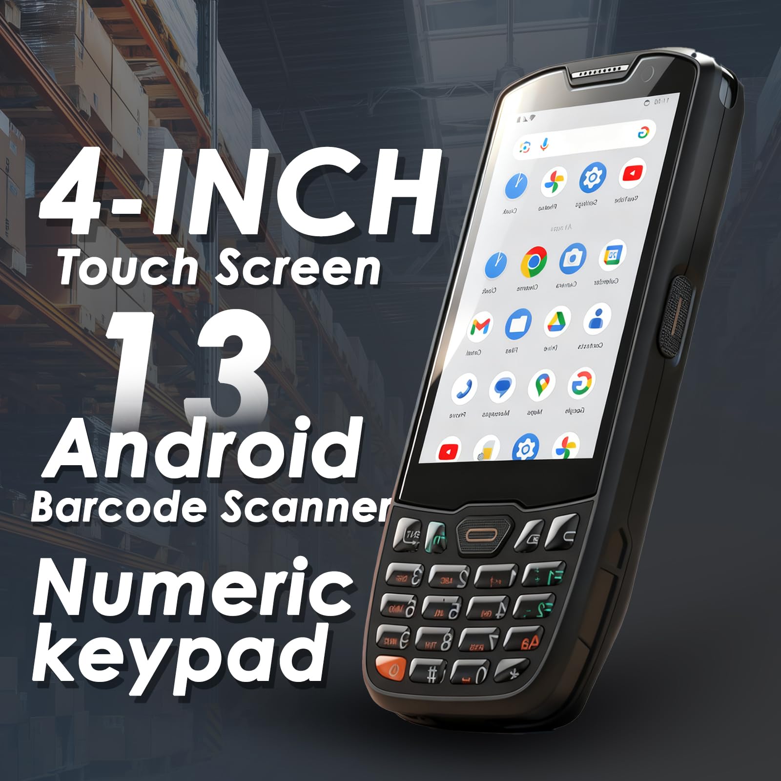 Scanner di codici a barre Android 13 4+64GB Scanner di codici a barre 1D/2D/QR incorporato, BT, WiFi Qualcomm Portalbe Scanner per l'inventario, Palmare Mobile Computer PDA per magazzino