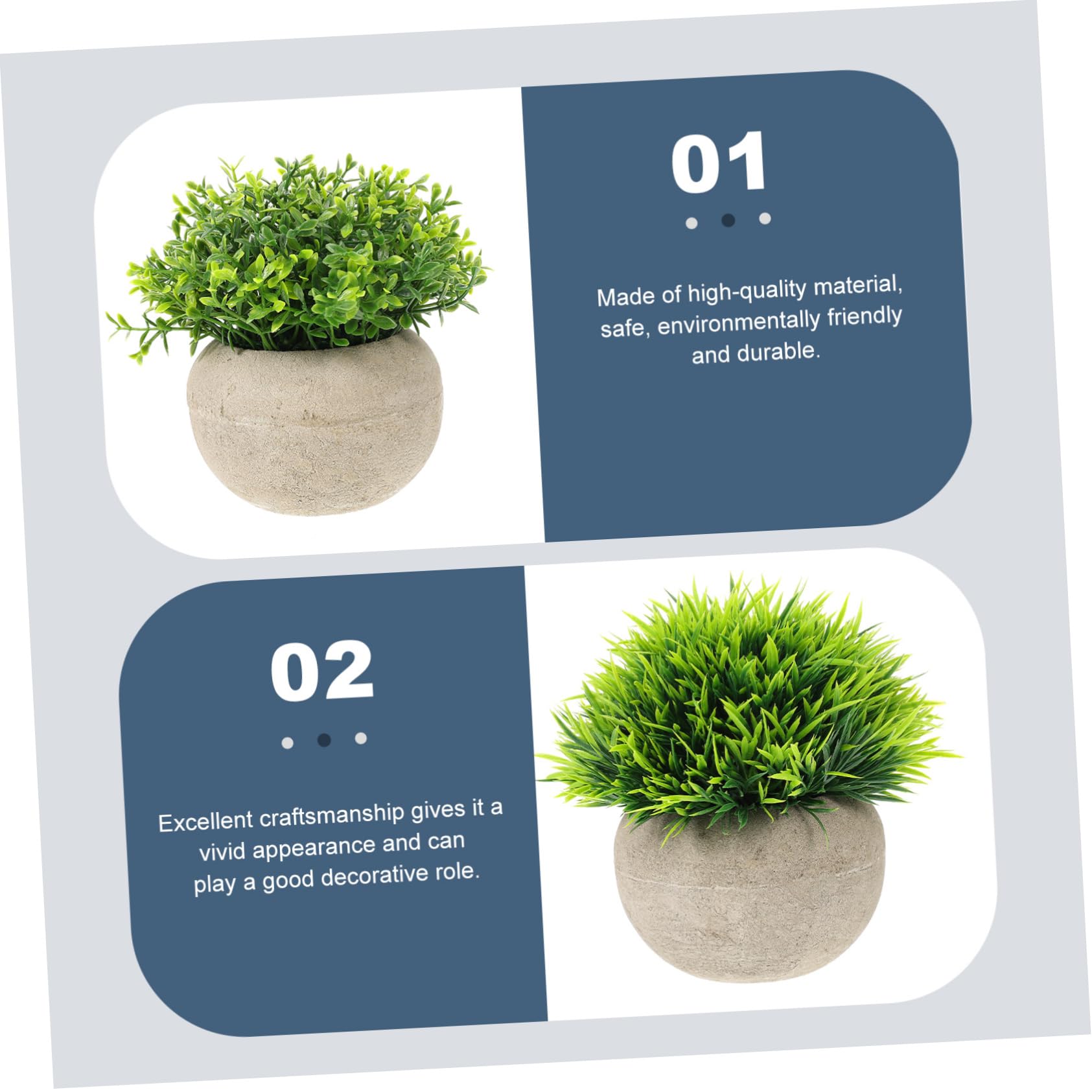 SOIMISS Lebensechter Desktop Bonsai 3 Stück aus Zellstoff und Kunststoff