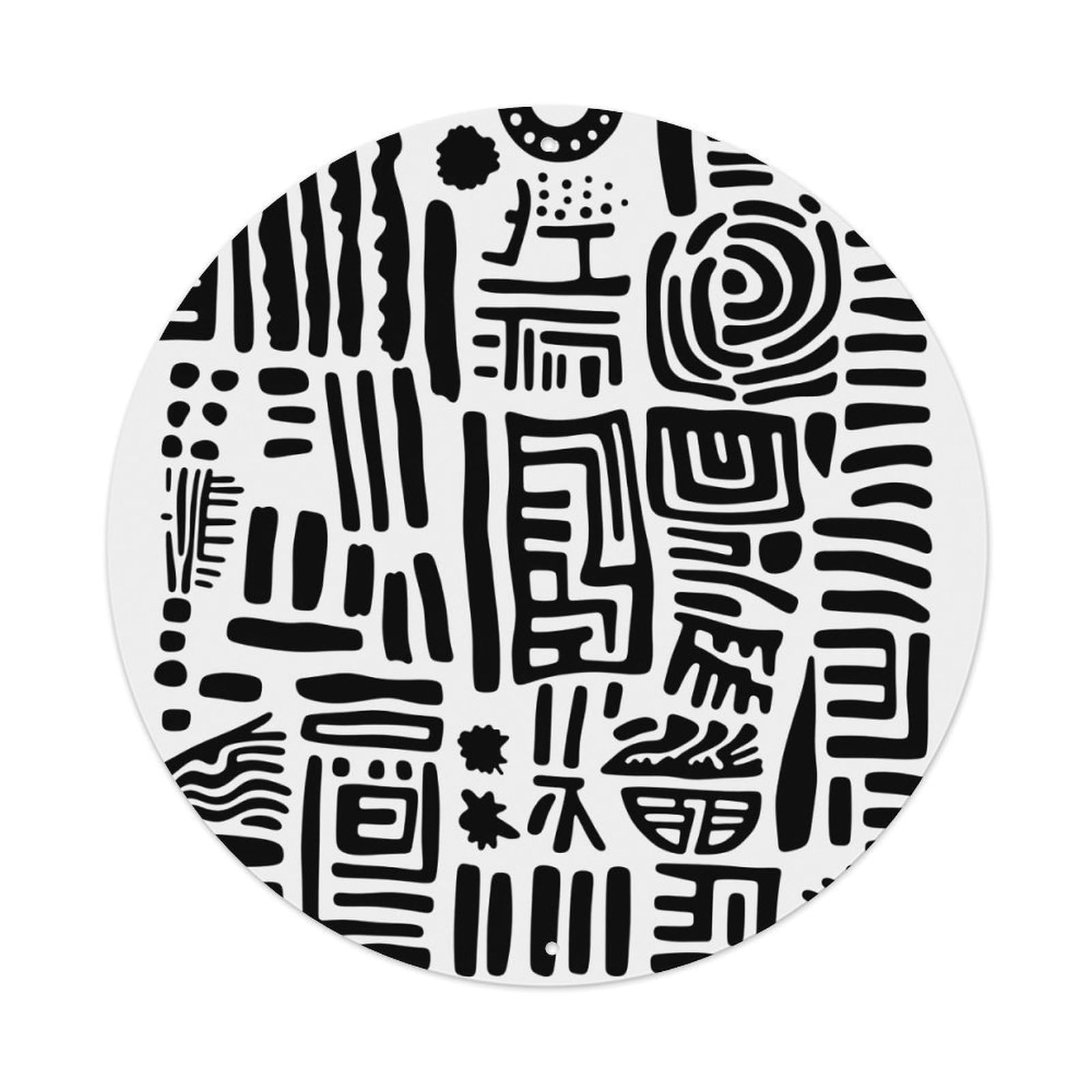 Abstract Geometric Tribal Pattern Design Metal Tin Sign Plaque