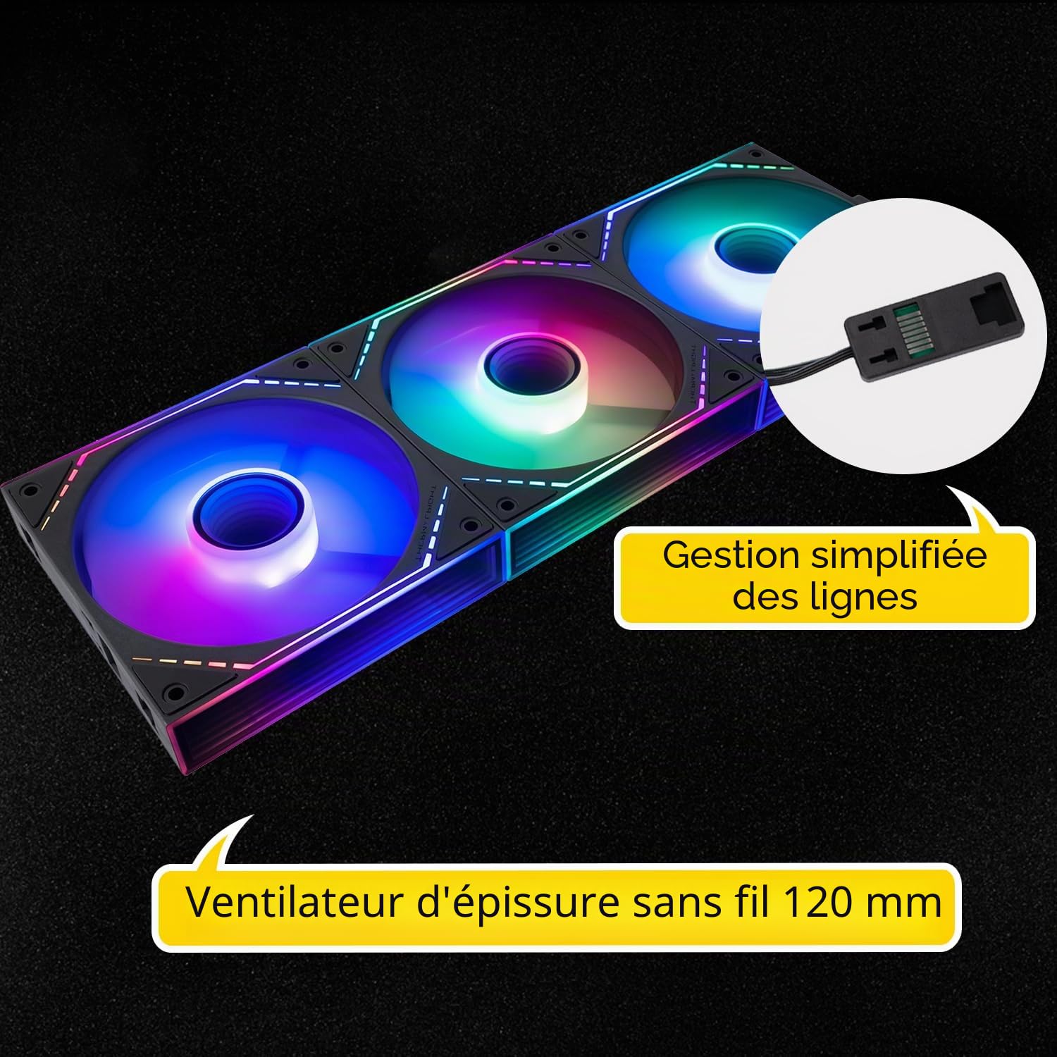 Thermalright-TR TL-M12QR-S X3 Ventilateur de processeur inversé,120mm,connexion PWM,refroidissement PC silencieux avec lumière ARGB,ventilateur PC connecté sans fil avec effet miroir ARGB