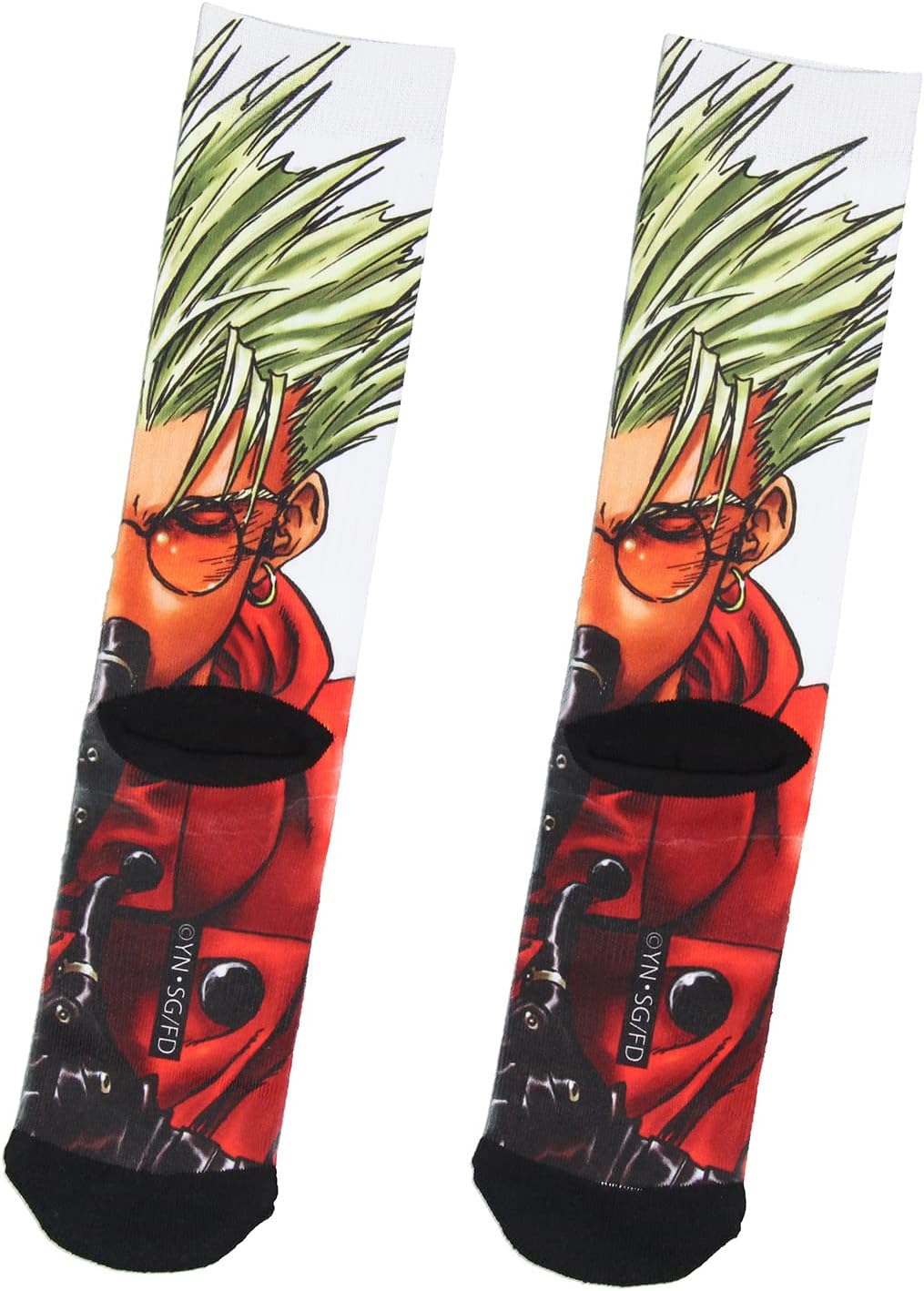 Bioworld Trigun Anime Men's Vash The Stampede Sublimated Adult Crew Socks 1 Pair - Image 2