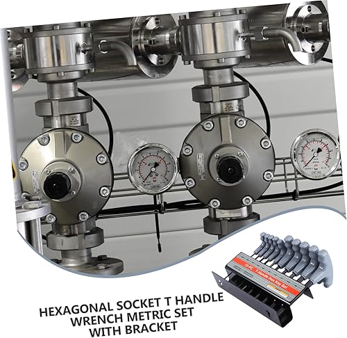 Miniatura 6 de OSALADI 1 juego de llaves hexagonales con soporte, llaves de reparación de acero, llaves hexagonales profesionales tipo T, llaves hexagonales para