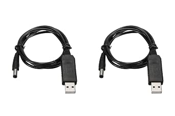 NOYITO DC to DC USB 5V to 9V DC Jack Port 5.5x2.5mm & 2.1mm Boost Power Module Converter Cable USB Boost Cable 3.2 ft Pack of 2