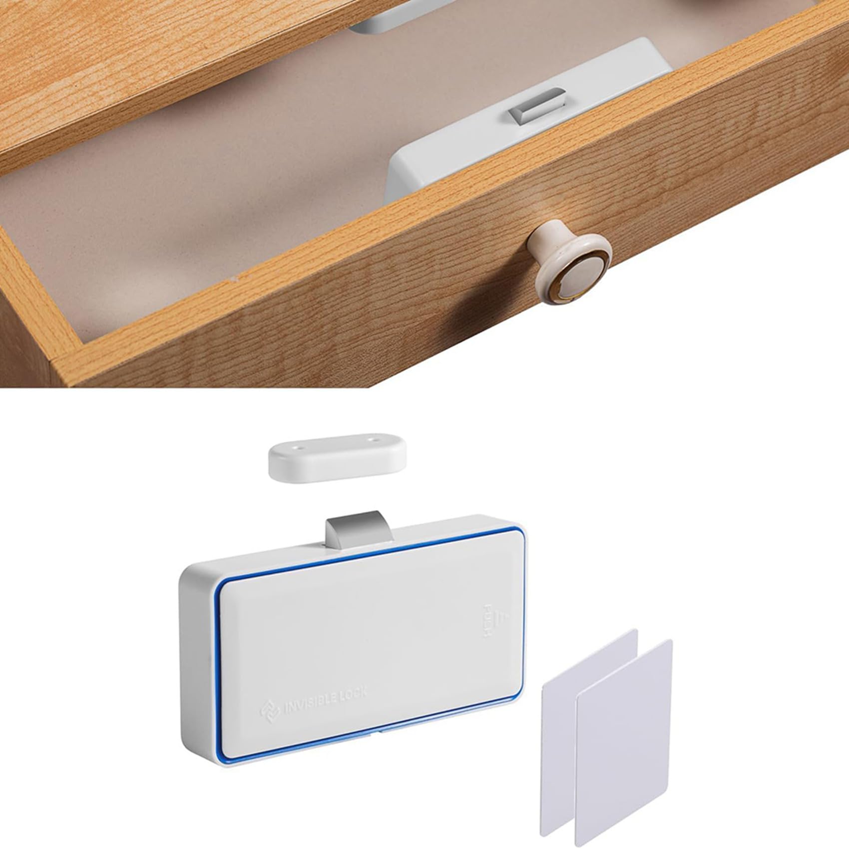 3X Serrure D'Armoire Cachée, Serrure Électronique Intelligente NFC RFID de Sécurité pour Enfants pour Armoire, Tiroir, Casier, Placard