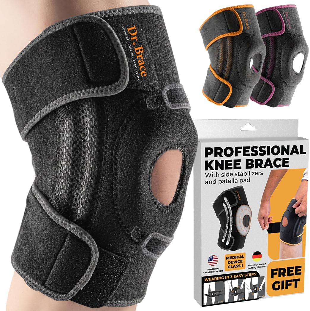 - DR. BRACE ELITE Knee Brace with Side Stabilizers & Patella Gel Pads for Maximum Knee Pain Support and fast recovery for men and women-Please Check How To Size Video (Mercury, Large)