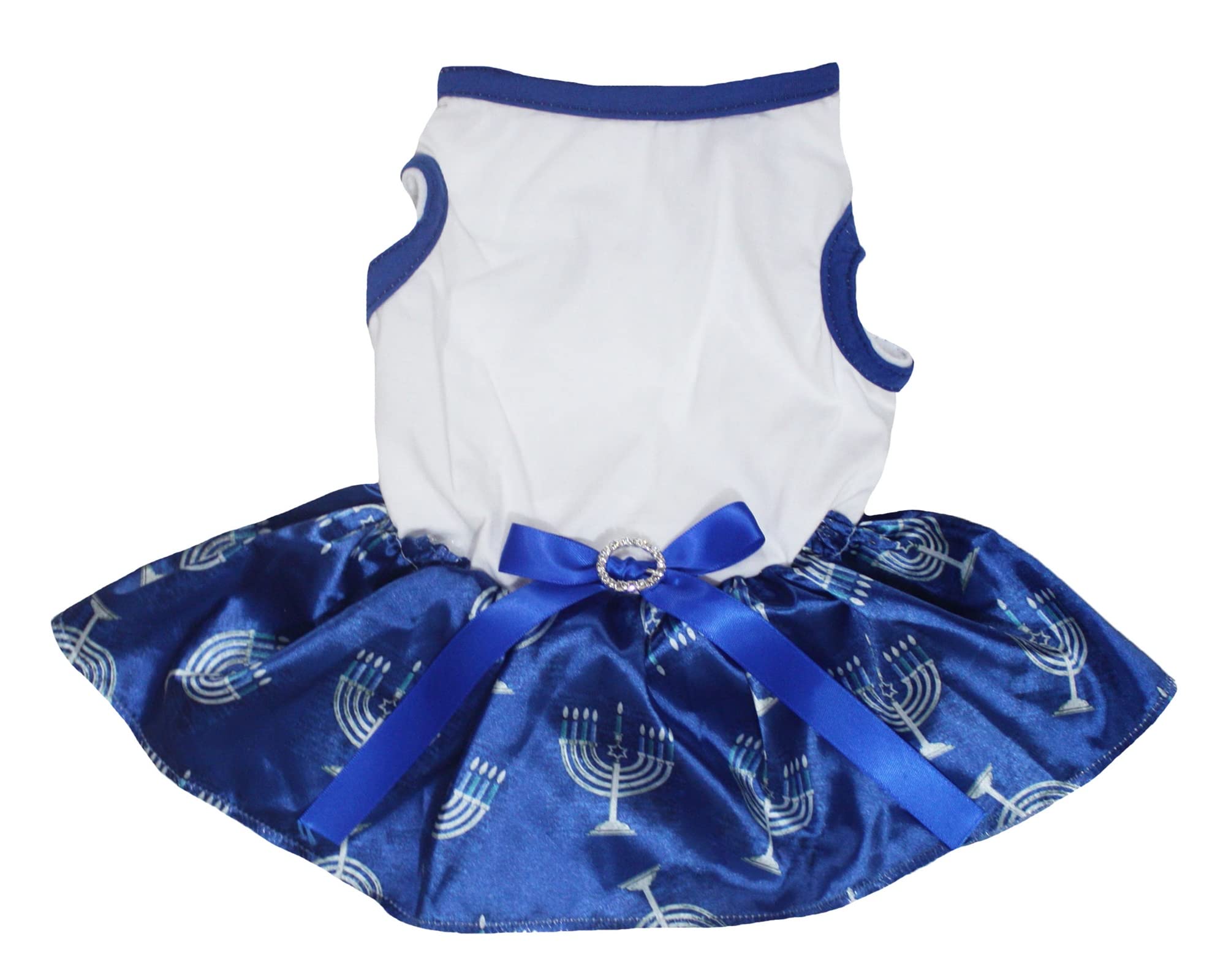Robe de Hanoukka pour grand chien habit de fête bleu et blanc taille XL