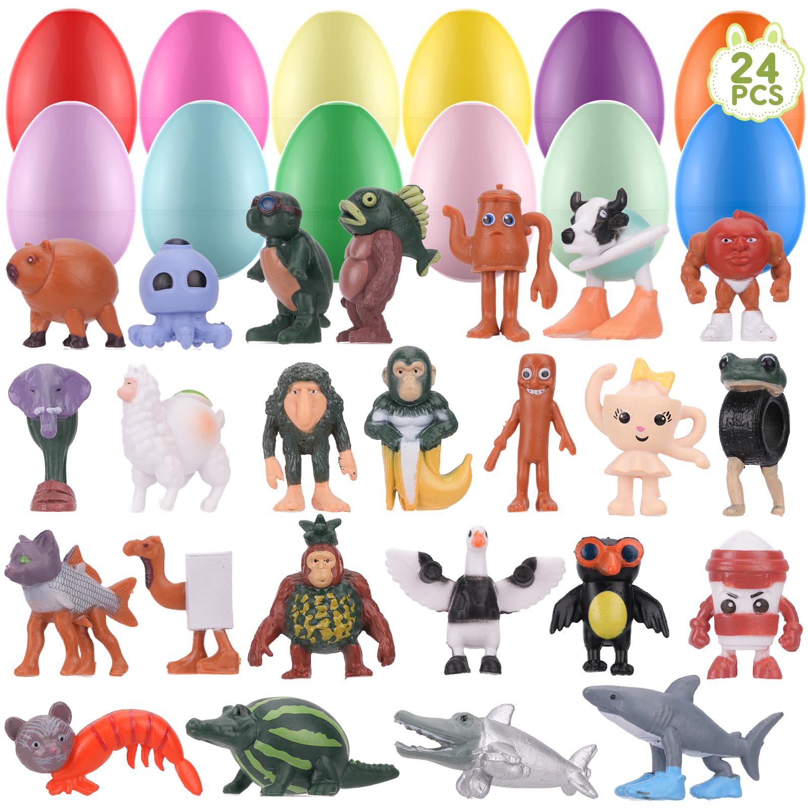View 1 of ***MISSING TOYS-JUST THE EGGS ***
24 Pack Easter Eggs Filled with Italian Brainrot Toys, Easter Basket Stuffers for Toddlers Kids Children Teens, Easter Egg Fillers for Kids Boys Girls, Easter Eggs Hunt Game, Classroom Prize Supplies