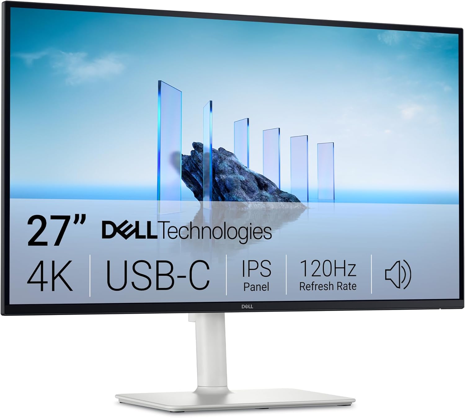 Dell 27 Plus USB-C Monitor – S2725QC, 4K UHD (3840×2160), 120Hz, IPS, 4ms, AMD FreeSync Premium, 99% sRGB, Height Adjustment, Built-in Speakers, 2 USB-C, 2 HDMI, 2 USB, 3 Year Warranty