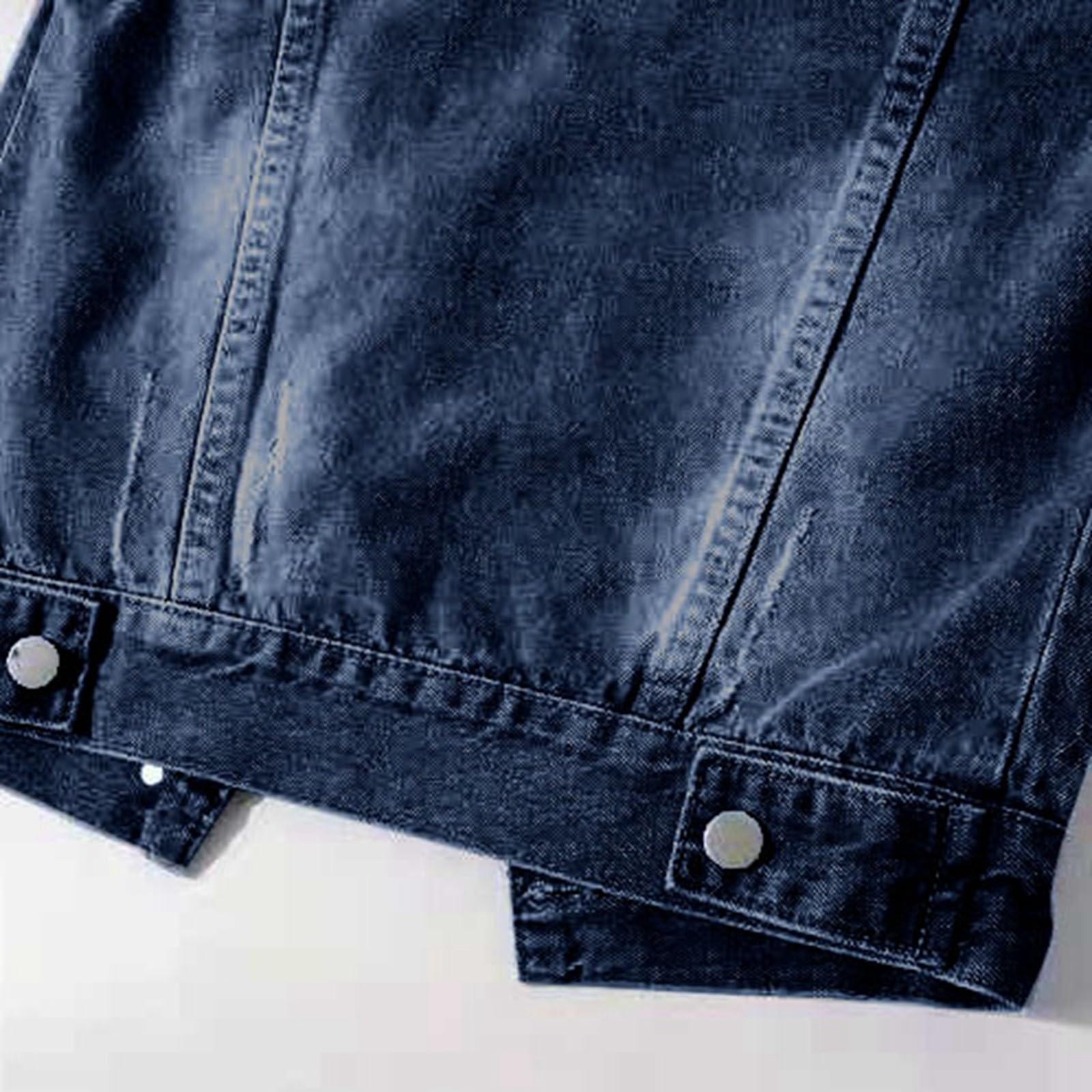 Chaqueta vaquera corta de manga para mujer, informal, a la moda, con botones, bolsillos, ideal para primavera y verano, varios lavados, estilo casual_2