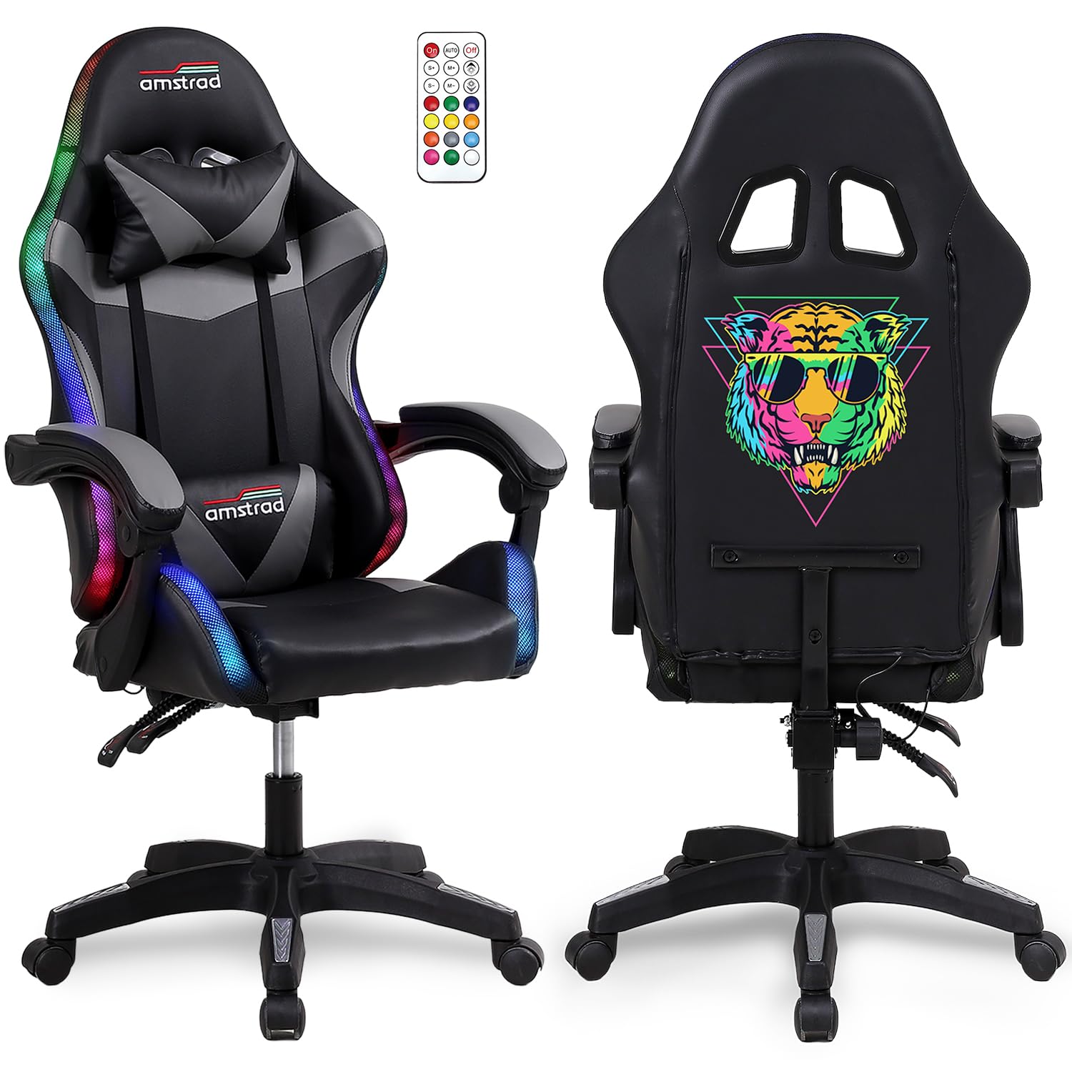 Poltrona gaming sedia ufficio ergonomica cuscini similpelle SilverStone
