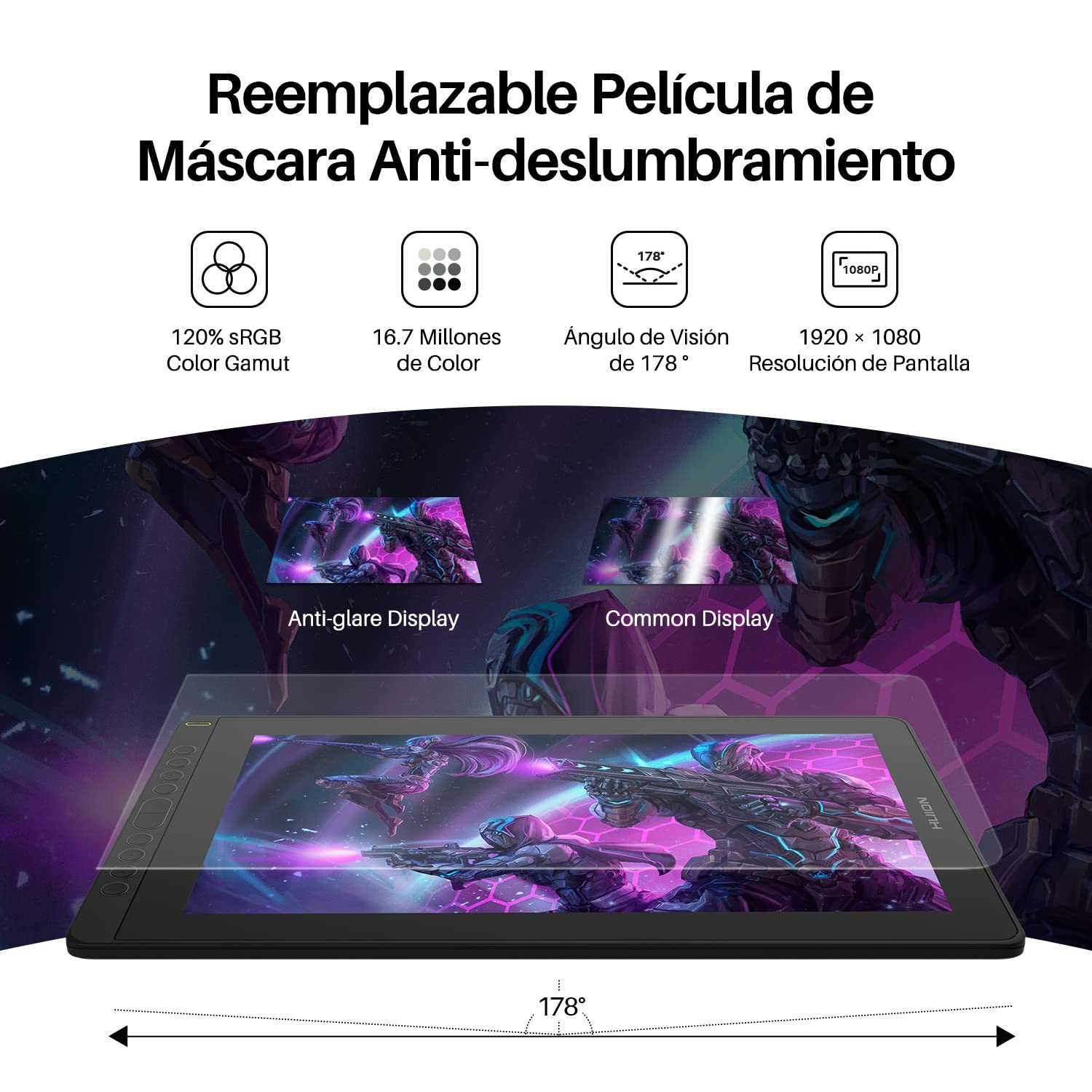 HUION Tableta Grafica con Pantalla (15.6 Pulgadas)