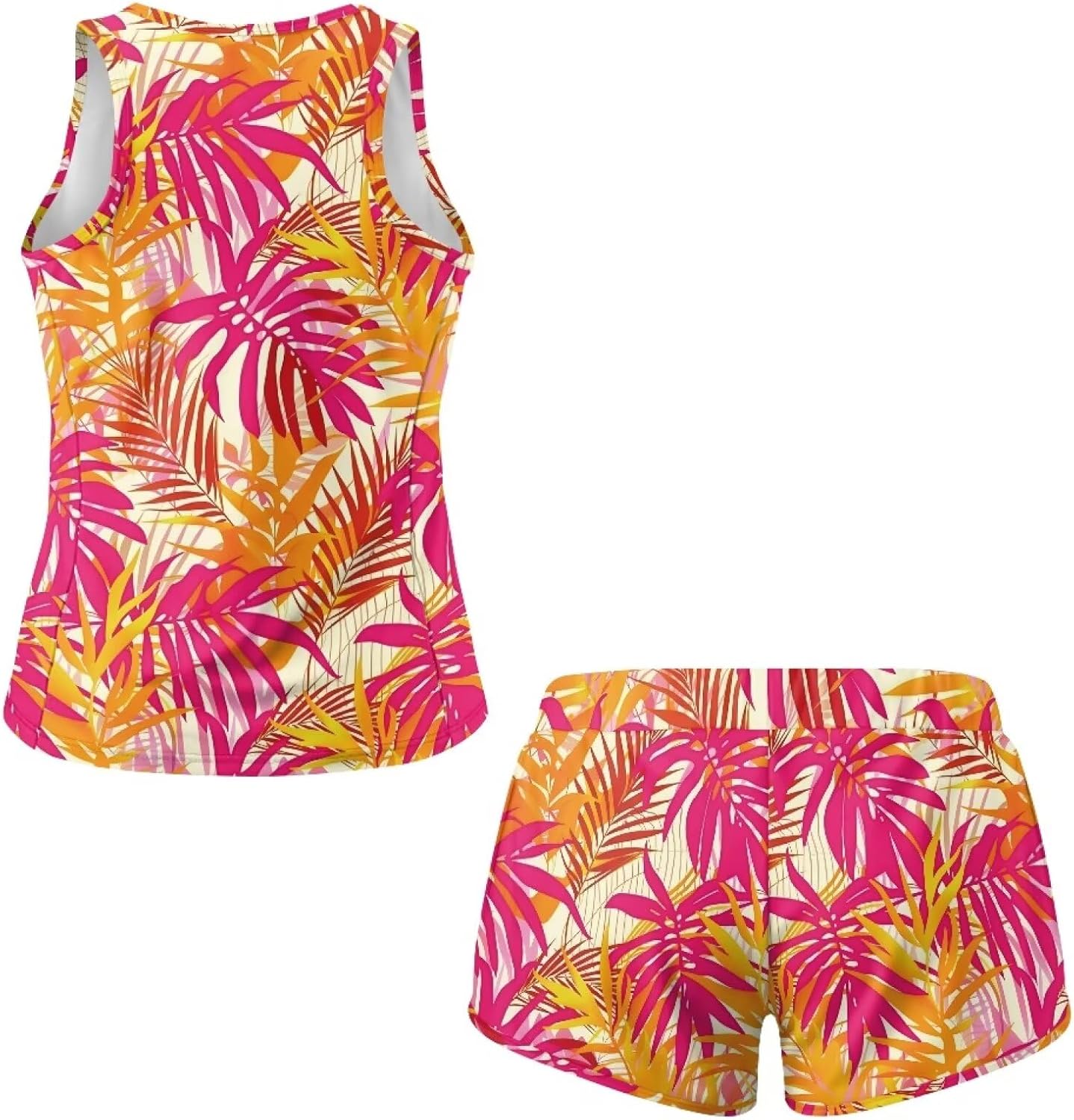 Ystardream Summer Swimwear for Women 2 Piece Tankini Swimsuit with Pockets Swim Shorts,Saltwater Resistant