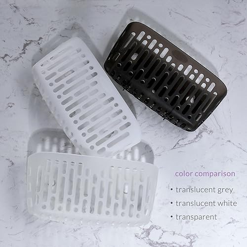 Miniatura 5 de simpletome Cesta para fregadero, organizador de fregaderos, 3 ventosas fuertes o encimera, transparente