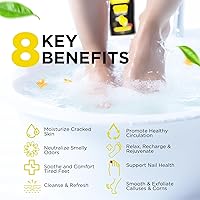 Vista 4 de Citrus Detox - Remojamiento para pies con sal de Epsom, para callos de pies, refuerzo inmunológico, uñas dañadas, pie de atleta, pedicura y calma