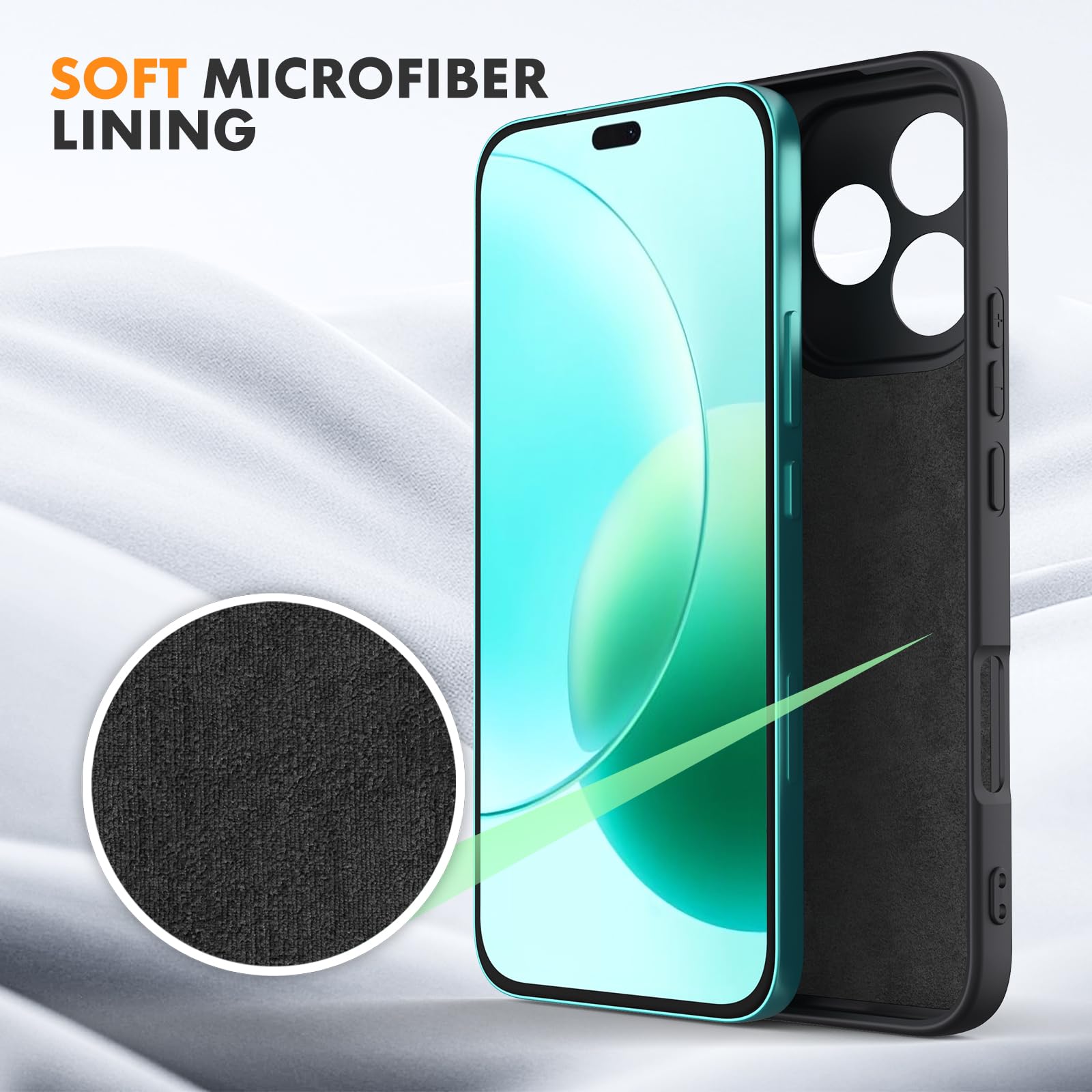 Byvuwiay Cover per Honor 400 Lite, Morbida Silicone Liquida TPU Protettivo Ultra Slim Custodia Antiurto, Custodia Compatibile con Honor 400 Lite - Nero