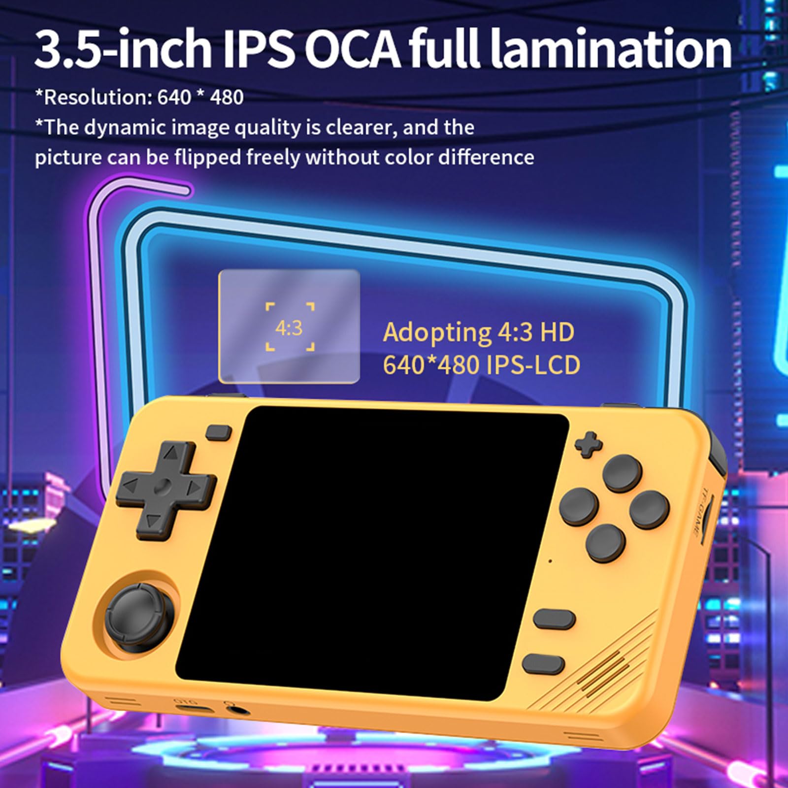 Console di gioco retrò 64G/128G con Joystick Display da 3,5 pollici Doppia slot per schede Console portatile per videogiochi portatile per bambini