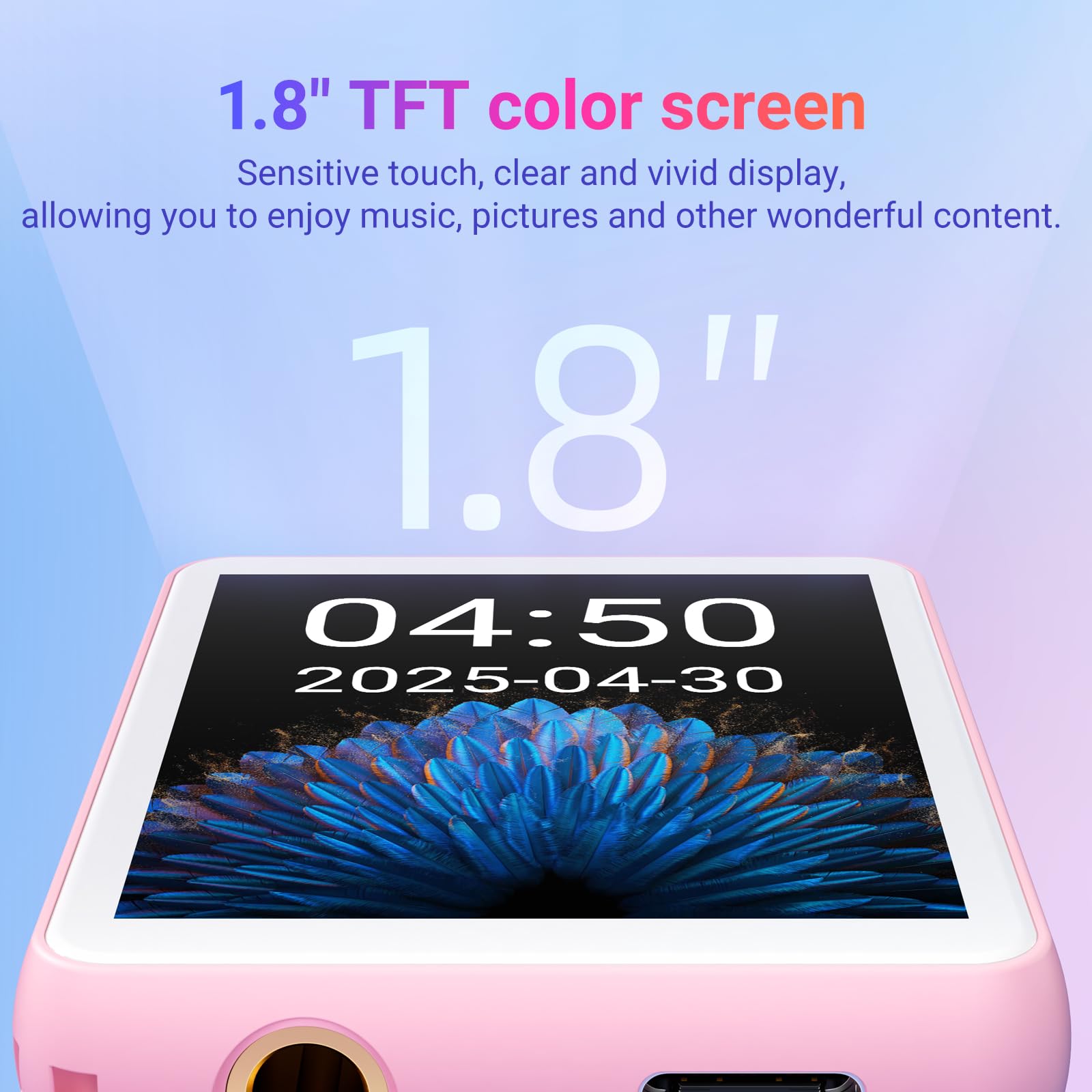 64GB MP3-speler met Bluetooth, Oilsky 2,8 Full Touchscreen Muziekspeler met ingebouwde HD