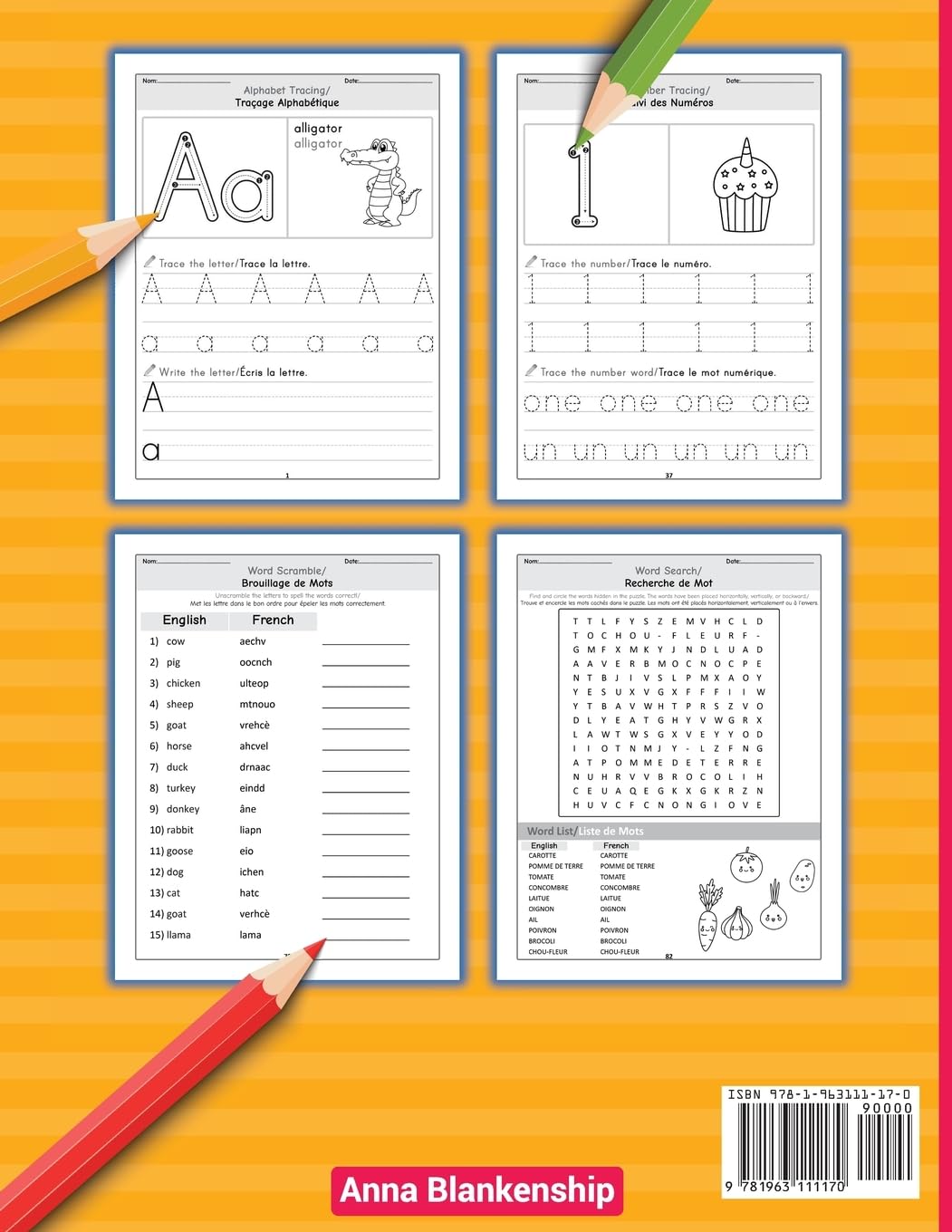 My First Bilingual Activity Book: English-French Workbook for Kids 4-6 Years Old