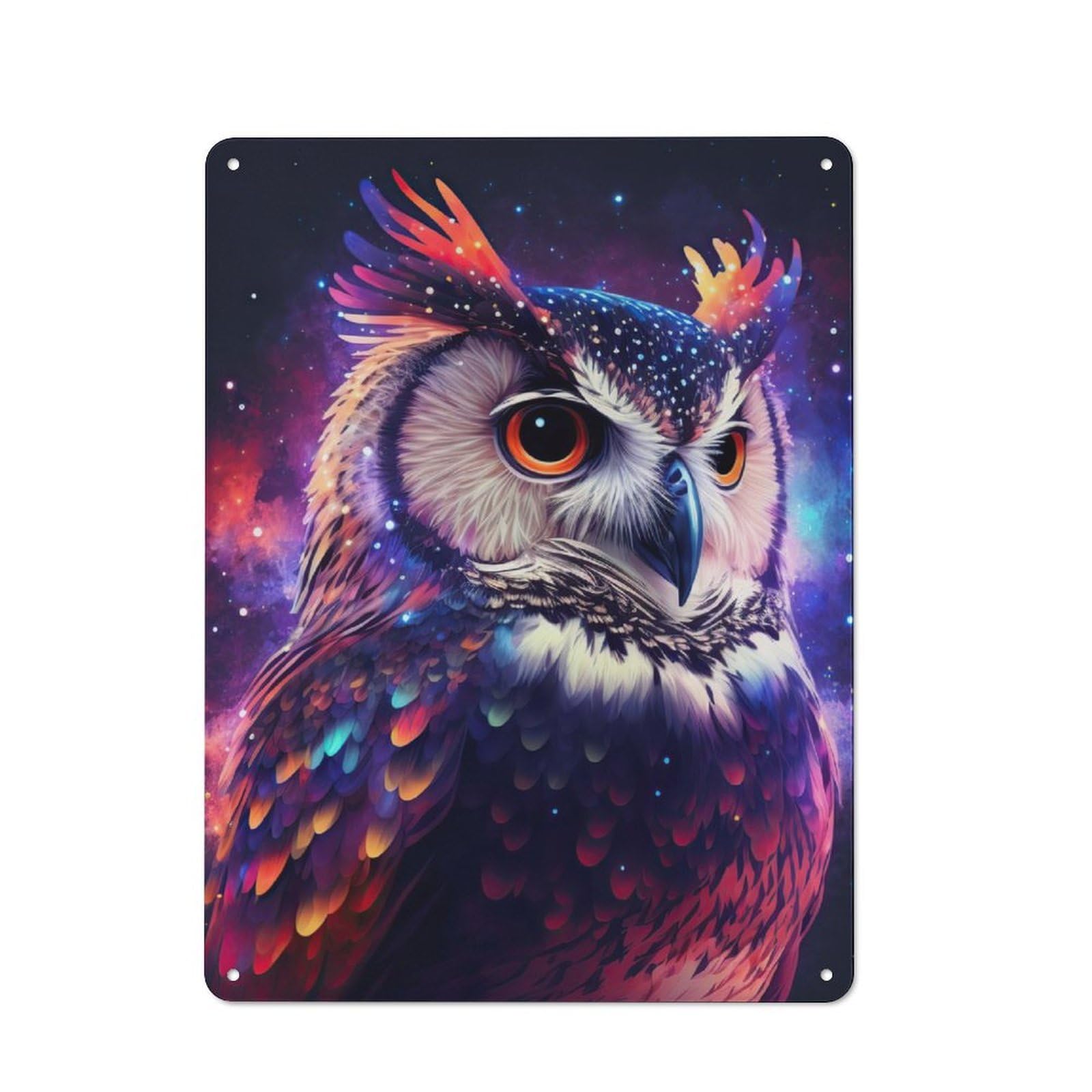 Junmoney Owl Neon Vintage Tin Sign 40X30cm For Hobby Room Or Studio, A New Home Present For Creative Interior Collectors