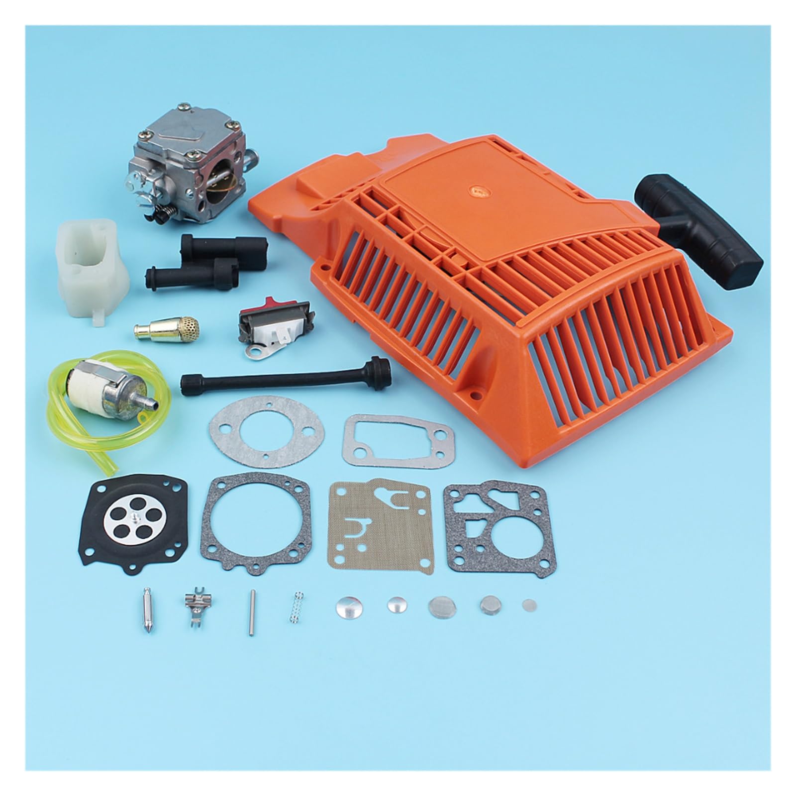 Kit de diafragma carburador interruptor colector admisión arranque for filtro combustible aceite motosierra Husqvarna 268 272 XP
