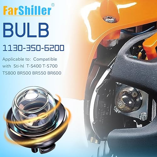 Miniatura 3 de 1130-350-6200 (paquete de 2) bombilla de cebador para stihl-TS400 TS700 TS800 BR500 BR550 BR600 reemplaza 1130 350 6200 bombilla de purga