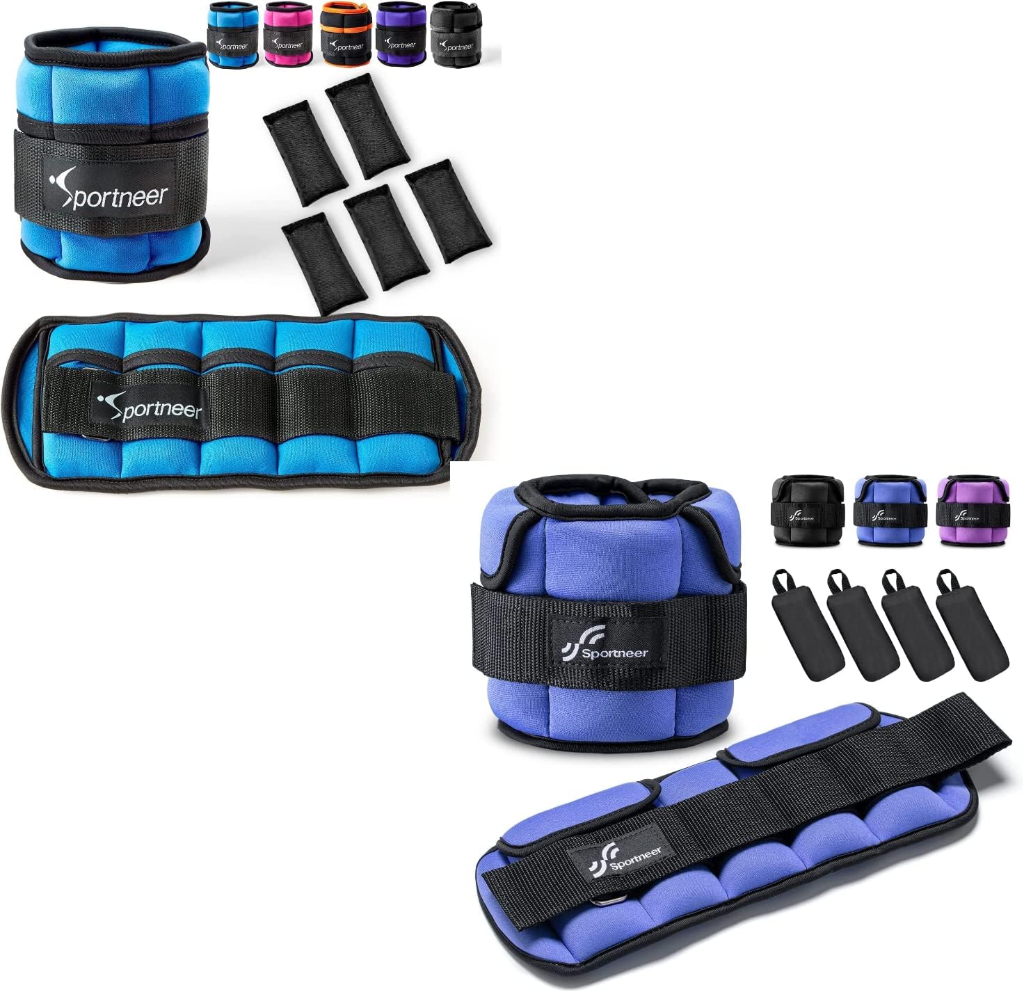 Sportneer Adjustable Ankle Weights and Ugraded Weighted Weights for Gym