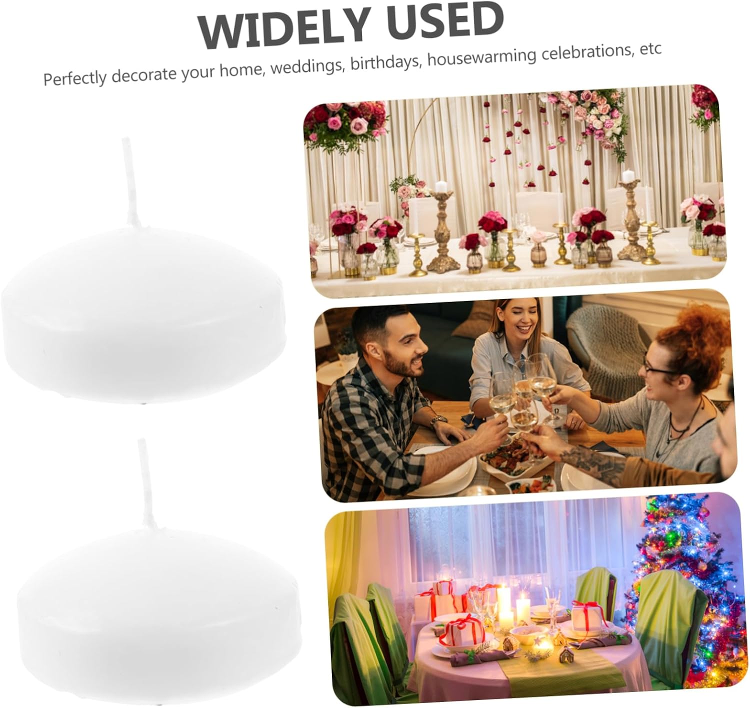 Levemolo 5pcs Round Floating Candles Unscented for Romantic Decor for Weddings Parties and Home Centerpieces Diameter for Pools and Vases