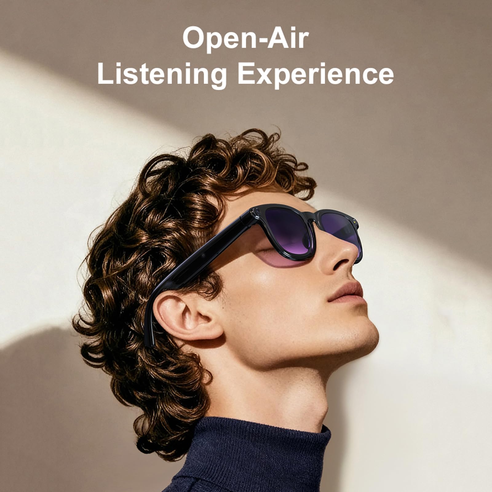 Lot de 2 lunettes intelligentes AI avec appareil photo, Bluetooth 6.0, contrôle vocal, lecteur vidéo et musique anti-secousses, portables pour les jeux, les voyages, les activités de plein air