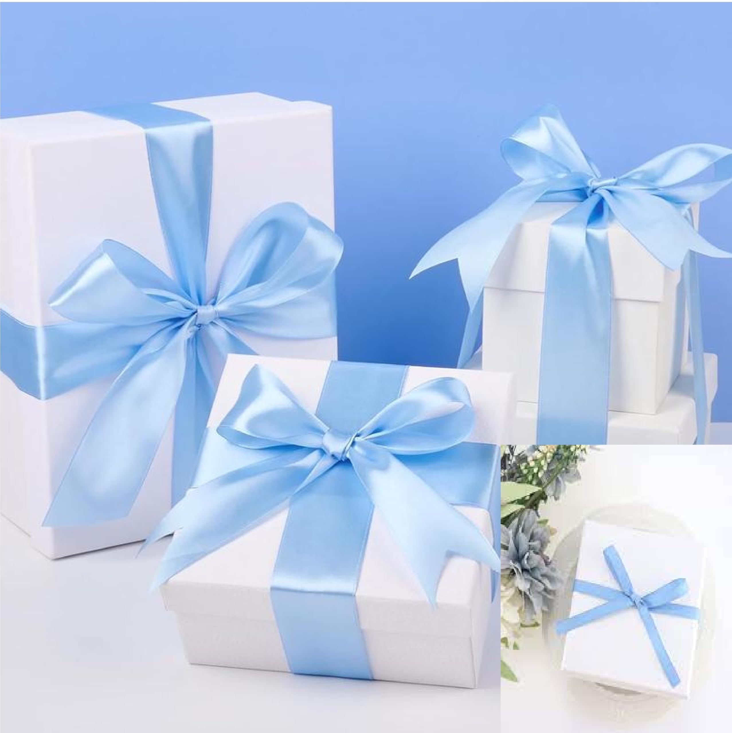 Double Sided Satin Ribbon 25mm x 10 Meters (Off White) for Gifts Wrap Sew Party, Decorations Events Dress Wedding Christmas Crafts, Bows Car, Balloons Hairs, DIY, Bouquets, Cake More — view 365