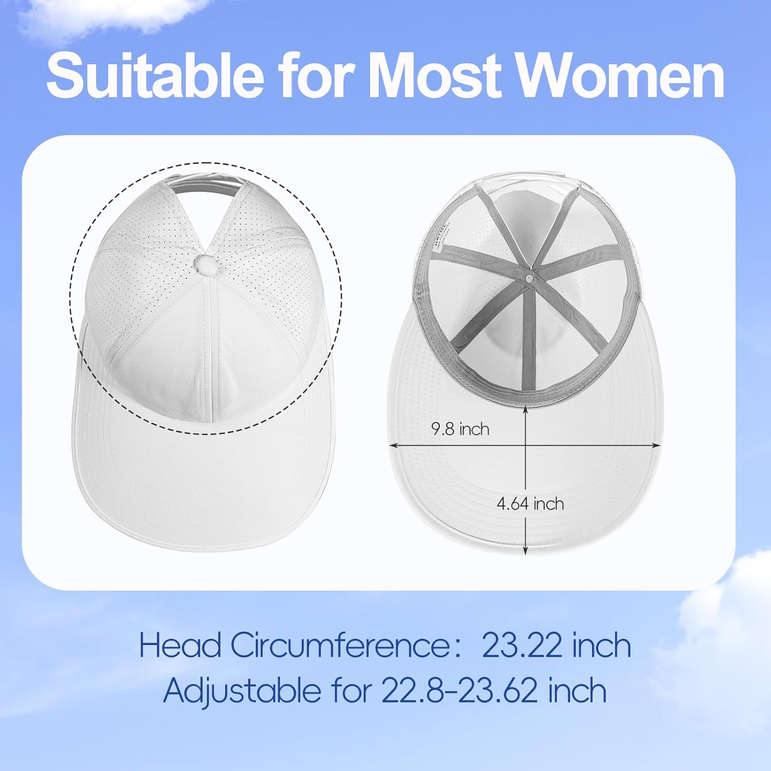 Large Wide Brim Criss Cross Ponytail Baseball Sun Hats for Women Mesh Quick Dry Outdoor Sports Travel Beach Cap - Image 5