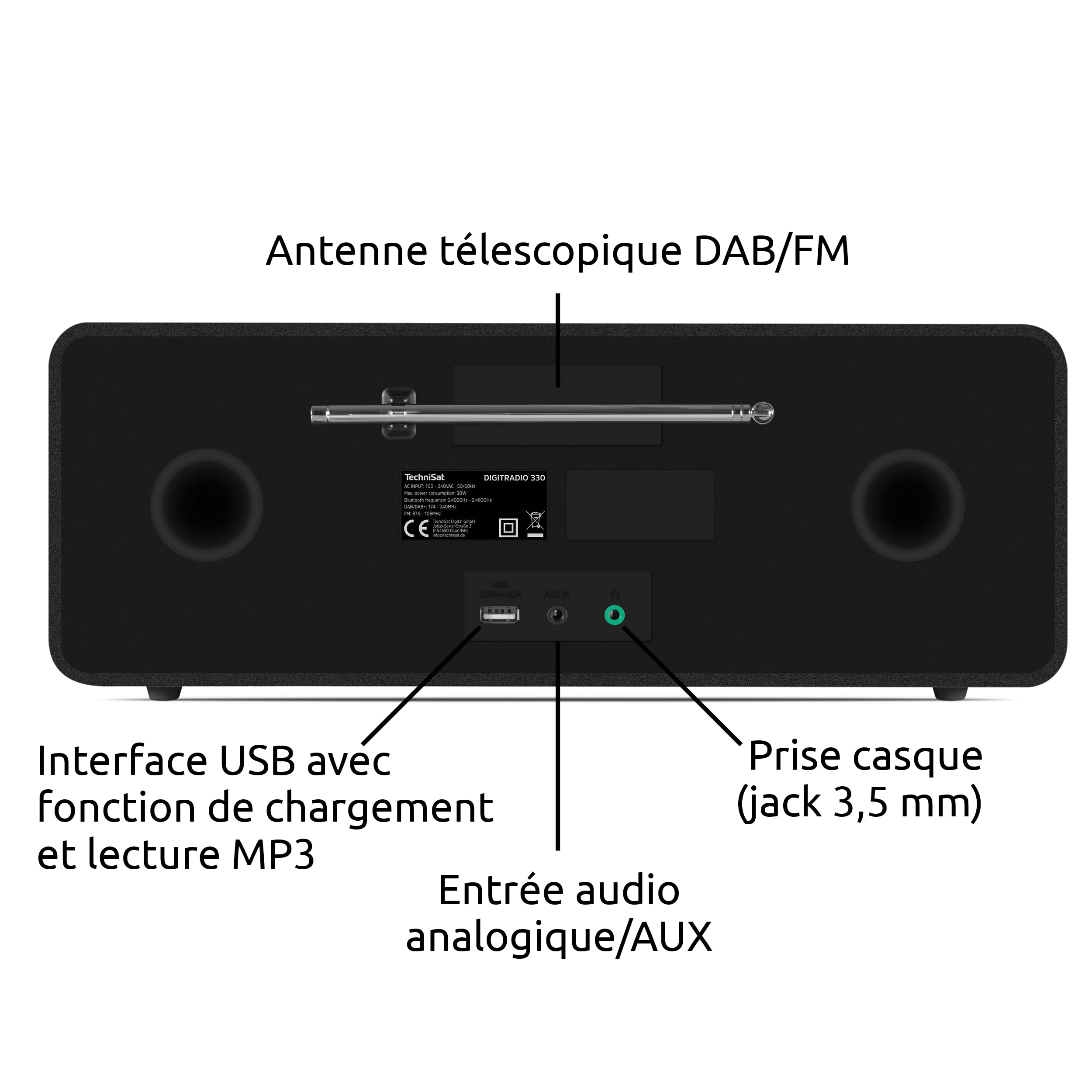TechniSat DIGITRADIO 330 - Radio stéréo Dab+ FM avec Lecteur CD