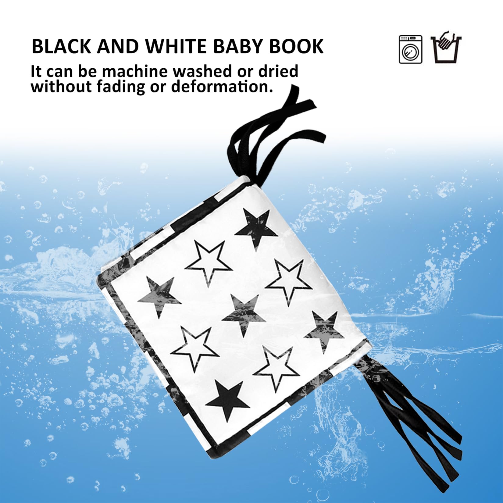 Livre Sensoriel Bebe Livre Noir et Blanc Bébé Jeux Eveil Bebe Jouets pour 0 3 6 Mois Nouveau né Livres d'éveil