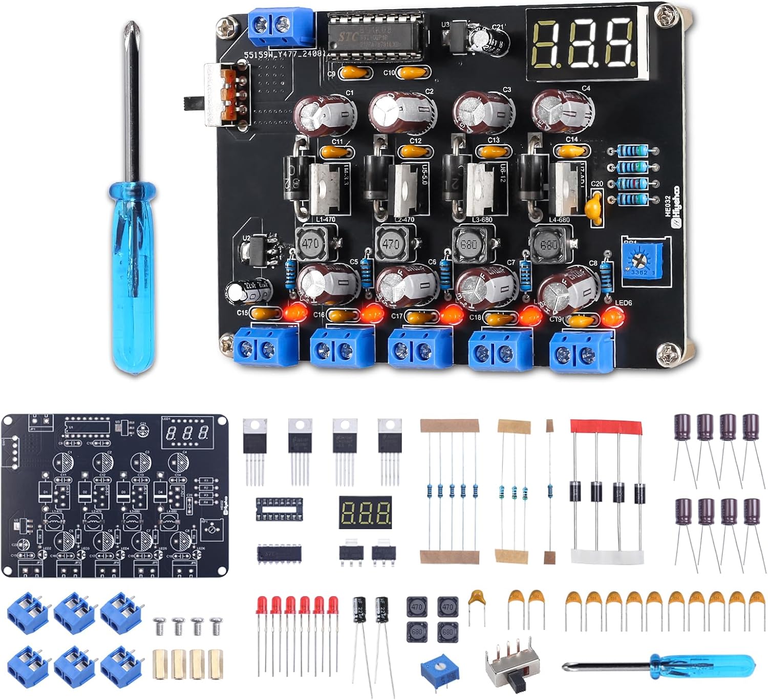 PEMENOL DIY Steckbrett Netzteil Löt Bausatz Elektronik Kit 1,5V/3,3V/5V PEMENOL DIY Steckbrett Netzteil Löt Bausatz Elektronik Kit 1,5V/3,3V/5V