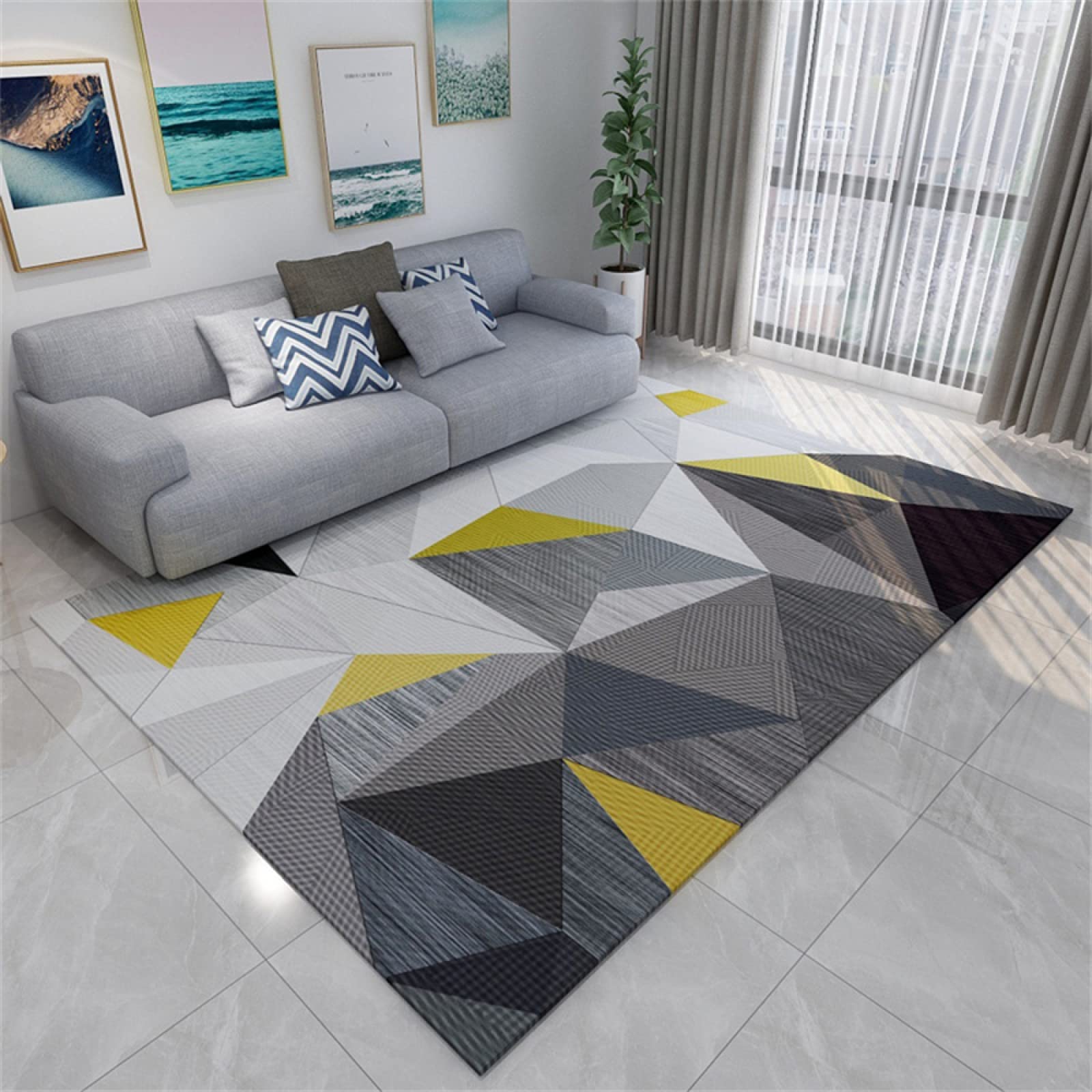 Tapis salon moderne minimaliste gris 160x230cm pour deco chambre bebe