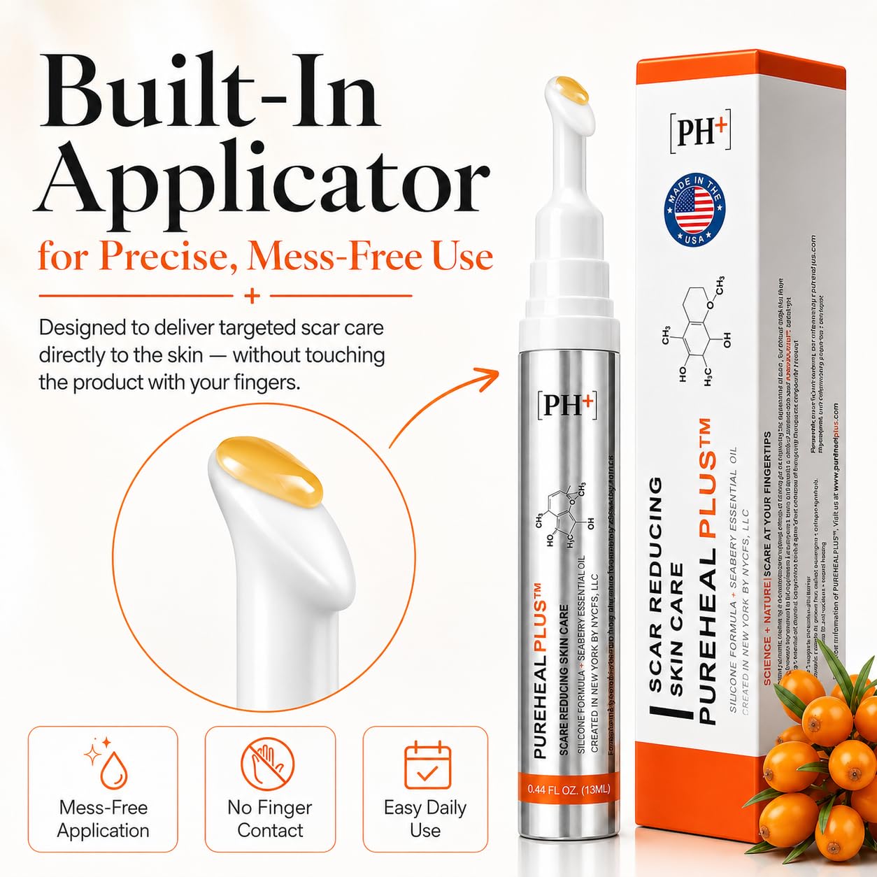 Patented Silicone Gel for Scars, Surgery, Burns & Acne 13g - Surgeon-Developed Scar Removal Cream for Surgical Scars, Old & New Scars, C-Section, Keloids, Stretch Marks, Made in USA — Amazon image 2