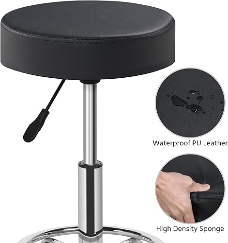 Miniatura 7 de Yaheetech Mesa de masaje plegable de aluminio con taburete rodante, cama de masaje portátil, taburete de cama de spa, silla giratoria ajustable,