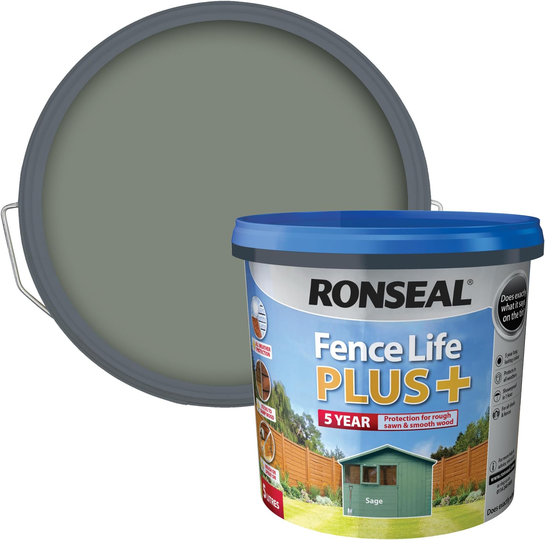 Clear Ronseal FENCELIFE Plus SAGE 5L
