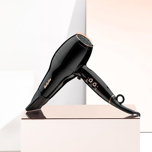 BaByliss Sèche-cheveux Pro Power - Sèche-cheveux puissant de 2300W, Moteur AC Professionnel, Technologie Ionique Anti-Frisottis, 3 réglages de température & 2 réglages de vitesse, Noir, D5245E - 7