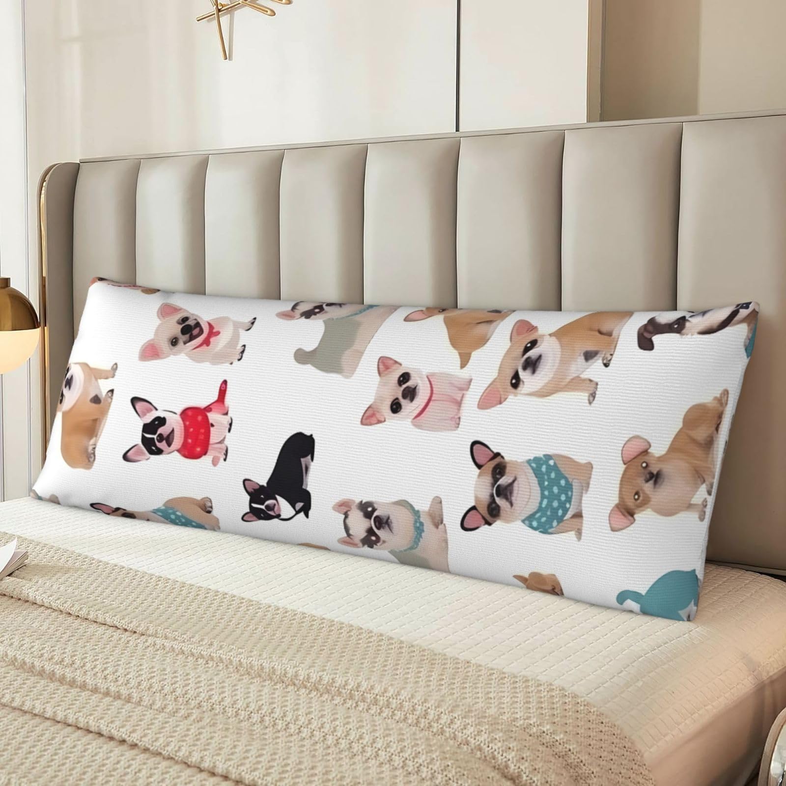 Cute Chihuahua Pug Pattern Body Pillow Cover with Hidden Zipper 54"X20",Ultra Soft Microfiber Long Pillow Case Decorative Bedding Pillowcase Cushion Cover Cases for Bedroom Couch Sofa,Home Gifts