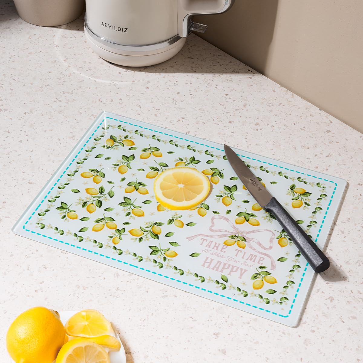 Aryıldız Limone Cam Kesme Tahtası 25x35 cm